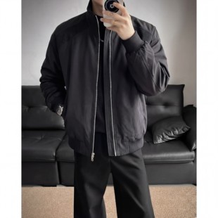黑色美式高街立领飞行外套男款春季短款boxy高级感痞帅棒球服夹克