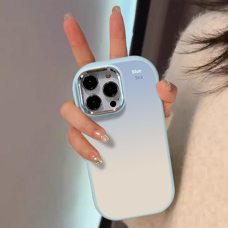 晕染蓝海适用vivox100s手机壳