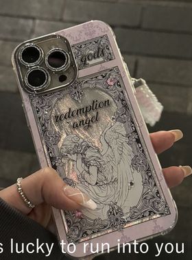 哭泣天使适用苹果17Promax手机壳iPhone16/15新款vivo华为mate70羽纱nova14网红s30高级感x200红米note15pro+