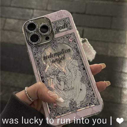 哭泣天使适用苹果17Promax手机壳iPhone16/15新款vivo华为mate70羽纱nova14网红s30高级感x200红米note15pro+