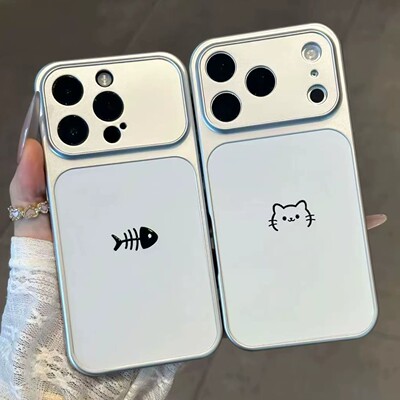 线条鱼骨猫咪适用多型号手机壳