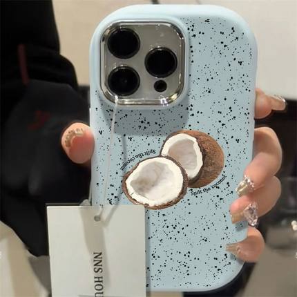 夏日泼墨椰子适用红米Turbo3手机壳k70/k60新款k50至尊小米14简约note13/12turbo清新civi3情侣k40s潮11tpro+