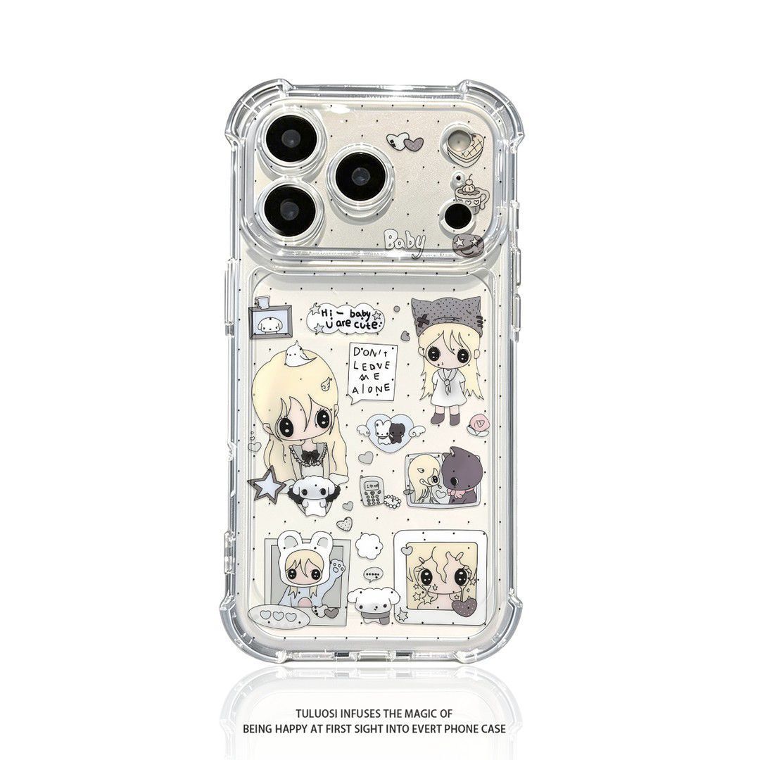 蛋糕野有上秋适用苹果18PROMAX气囊手机壳iPhone17华为NOVA16SE透明VIVO红米K100PRO卡通X300E全包OPPORENO16