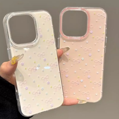 蓝紫星星蝴蝶结适用苹果16手机壳