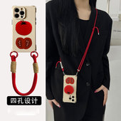 番茄支架适用苹果16promax手机壳华为pura70新款 nova12斜挎vivox100创意s19挂绳opporeno12荣耀90gt小米14pro