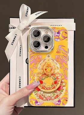 可旋转葫芦支架适用苹果16promax手机壳iPhone15新款华为nova13创意vivos20防摔x200小米15情侣OPPOreno13pro