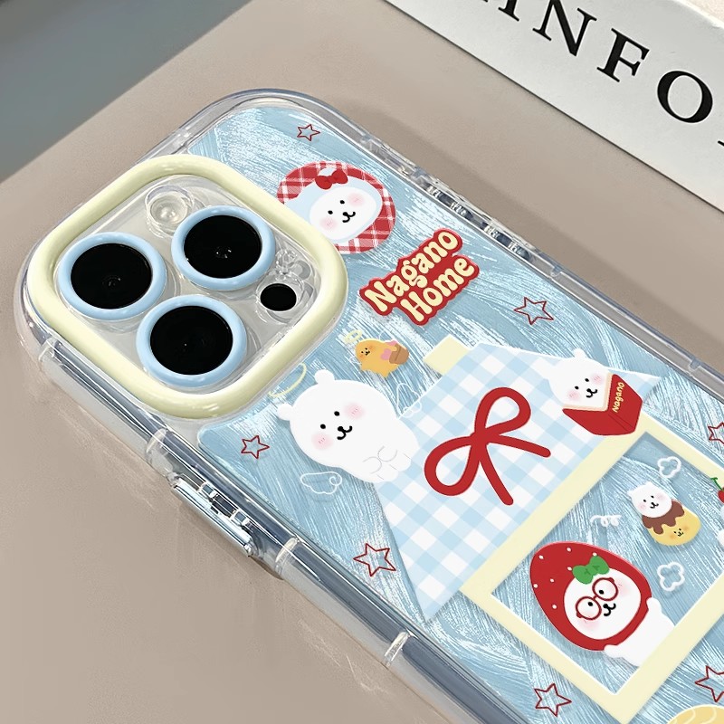 草莓自嘲熊屋子适用苹果16手机壳