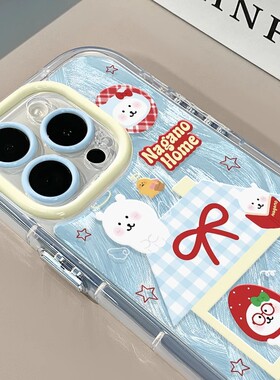 草莓自嘲熊屋子适用苹果16promax手机壳iPhone15华为Nova13新款vivox200s卡通OPPOreno13荣耀Power小米15pro