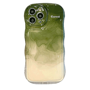 渐变晕染适用苹果14手机壳iphone13新款12硅胶11promax小清新xr/xsmax波浪边7p/8plus女全包mini简约6sp防摔