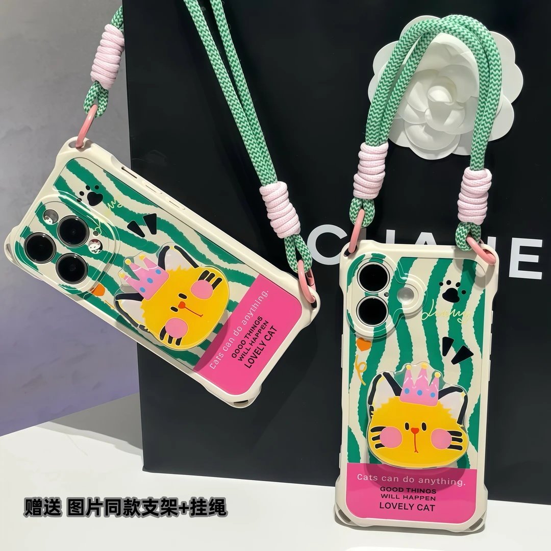 皇冠猫咪支架适用苹果16手机壳
