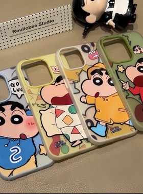 卡通动画蜡笔小新适用华为nova13手机壳mate70新款OPPOreno13/12磨砂vivos20/s19/s18果冻y100i小米15pro防摔