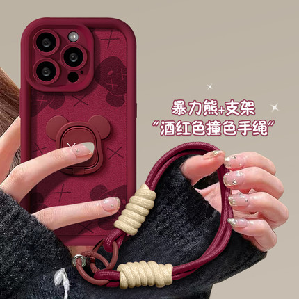 暴力熊支架适用opporeno11手机壳k10/k9/k7x新款reno10/9/7/6/5/4se网红a58/a57/a53创意findx6情侣a1pro超火