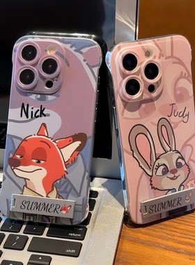 尼克朱迪适用苹果16手机壳15promax华为pura70新款nova12无边框p60超薄vivos18e情侣OPPOreno12小米14pro硬壳