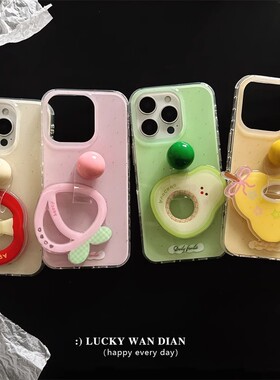 ins水果指环扣适用苹果16手机壳iPhone15/14promax华为mate70新款OPPOreno13小米15创意vivos20防摔nova13pro
