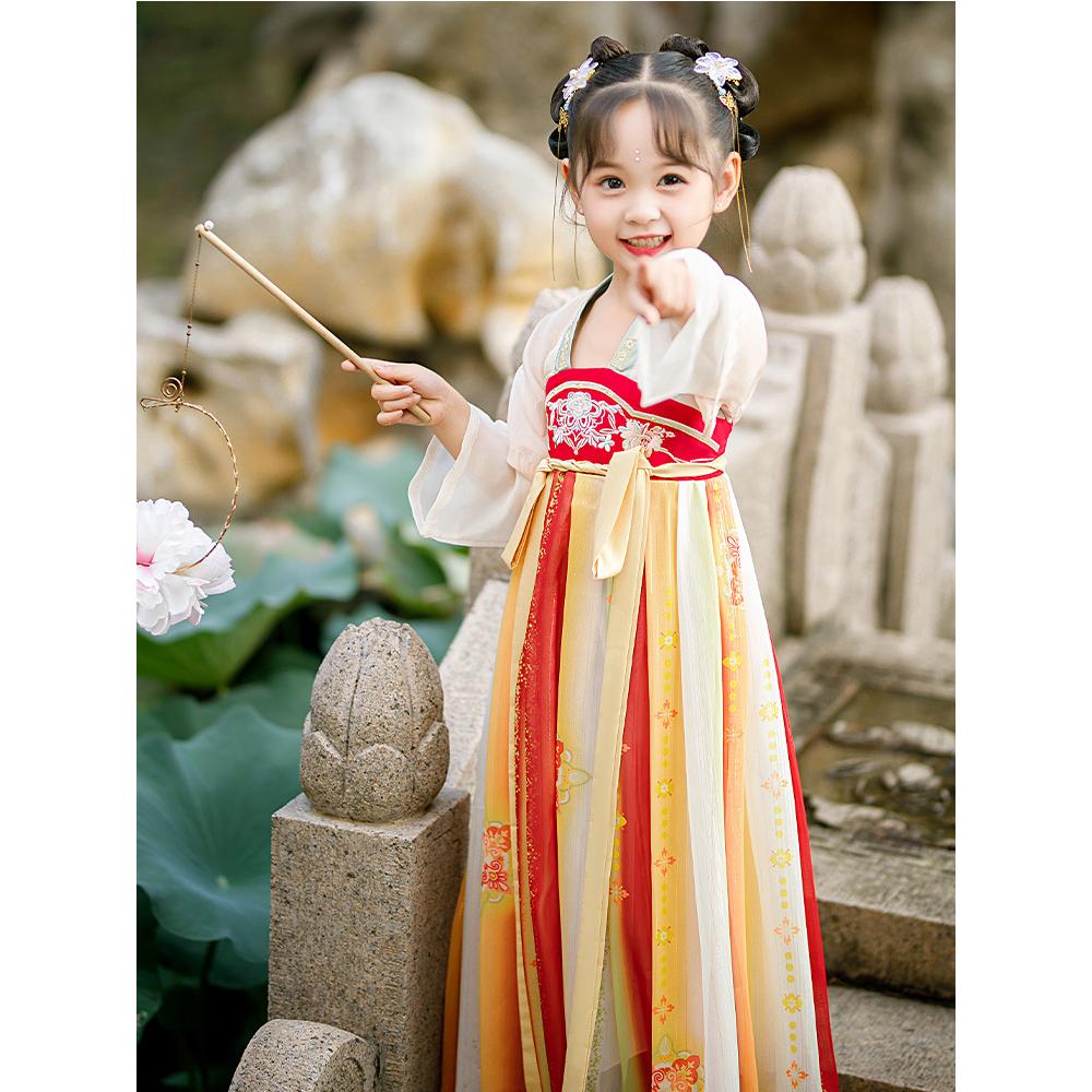 兰花草舞蹈服儿童演出服古典舞儿童六一幼儿表演汉服女中国舞裙子