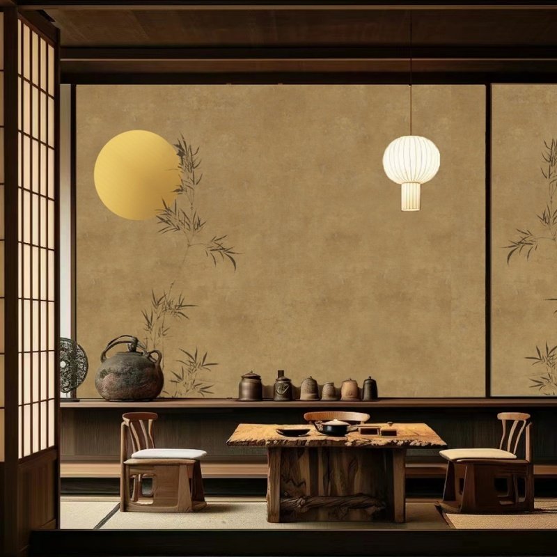 简约中式墙纸禅意古风竹子竹影意境画壁纸侘寂风民宿客厅茶室墙布,家装主材,定制壁画,淘宝优惠券,粉丝福利购,淘宝优惠卷
