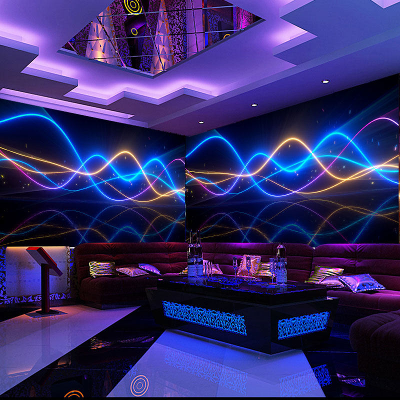 ktv包厢发光线条墙纸科技感直播间背景墙布酒吧歌舞厅装修壁纸,家装主材,定制壁画,淘宝优惠券,粉丝福利购,淘宝优惠卷