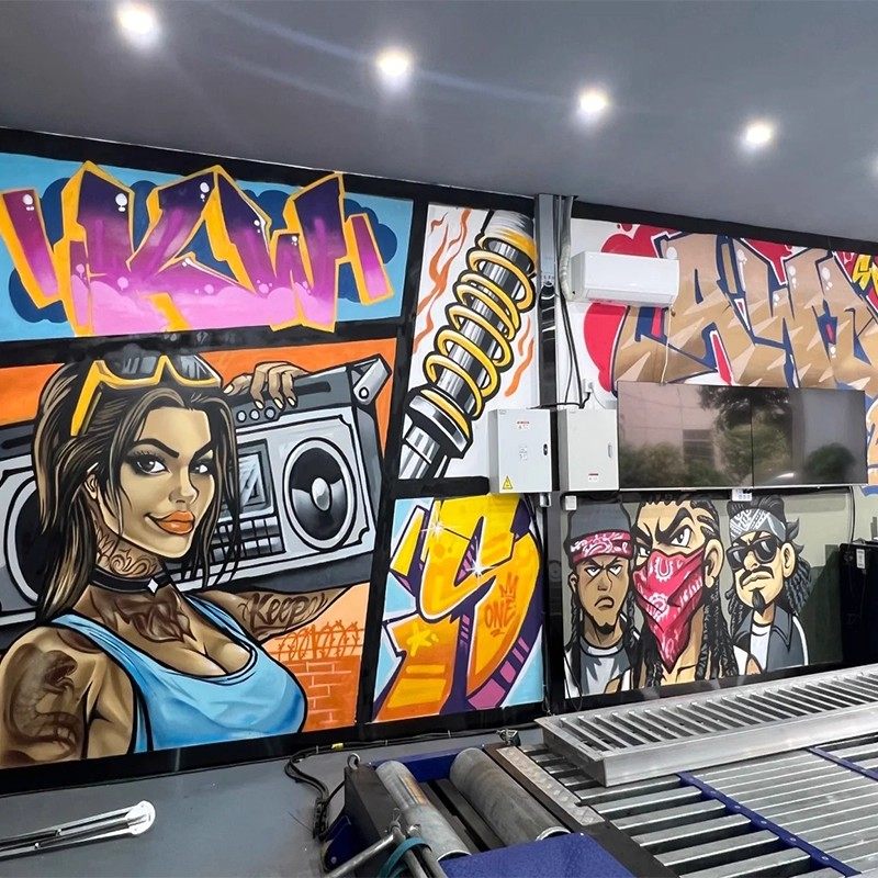 GTA风车膜装潢店墙画涂鸦改色膜维修墙纸改装越野车店面装饰壁画,家装主材,定制壁画,淘宝优惠券,粉丝福利购,淘宝优惠卷