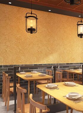 农村土墙壁纸中式餐厅火锅饭壁画