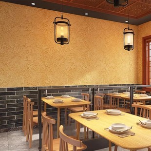复古怀旧仿农村土墙壁纸中式餐厅火锅饭店包厢装修墙纸工业风壁画