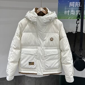 男士冬季新款连帽加厚羽绒服纯色简约流行百搭青年情侣款保暖上衣