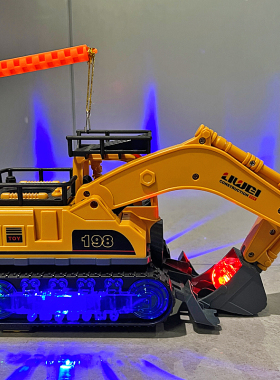 儿童手提灯笼自动投篮挖掘机电动音乐发光男孩玩具车灯笼2026新款