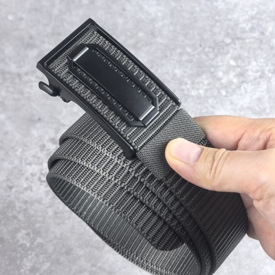 男士平滑自动扣裤腰带男款休闲编织牛仔裤带潮流韩版帆布皮带内穿