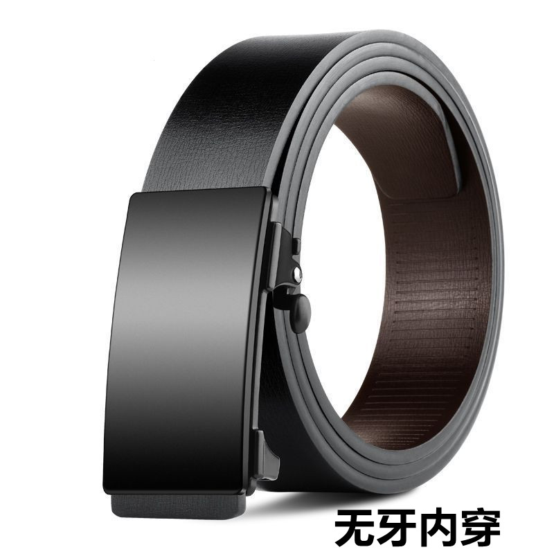 青拓皮带男款2024新款男士自动扣腰带真皮无牙内穿牛皮商务裤腰带