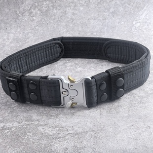 战术金属腰带魔术贴户外登山野营军训腰带执勤牛津布多功能腰带