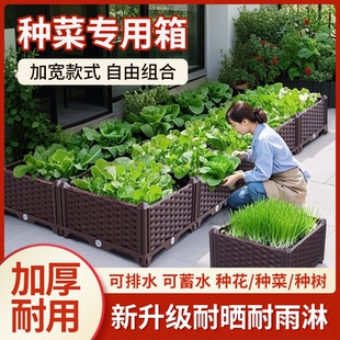 80宽阳台蔬菜种植箱种菜专用箱家庭种菜盆长方形户外花箱塑料花盆