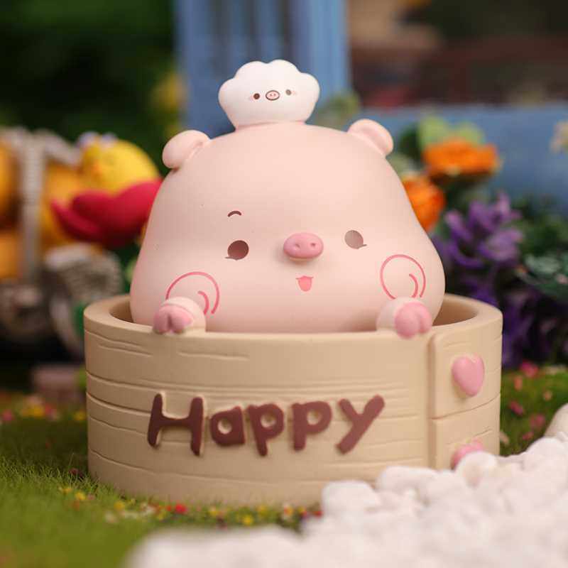 piyo皮呦小猪汽车摆件摇头公仔可爱车载猪猪装饰品办公室桌面女生