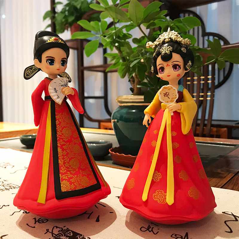 西安文创音乐不倒翁玩具小姐姐大唐不夜城摆件纪念品国潮礼物网红