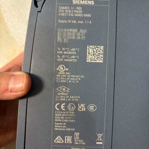 西门子S7-1500 CPU 1516-3 PN/DP，型号