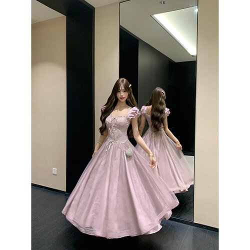 越韩小鱼Musefish 仲夏夜梦境长裙 法式波点网纱裙蕾丝少女连衣裙