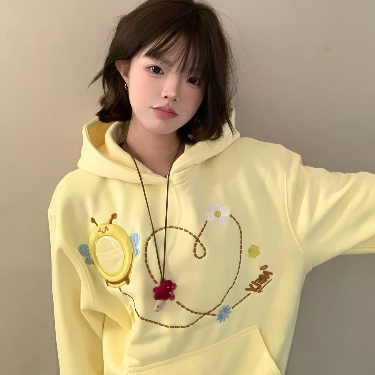 免费试穿不起球情侣连帽卫衣外套