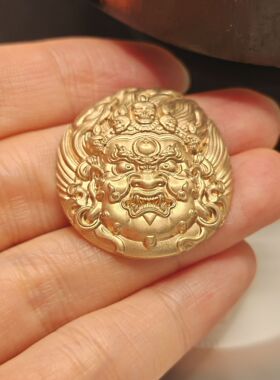 999 足银摩诃迦罗大黑天护法神佛头吊坠纯手工精修适合佩戴