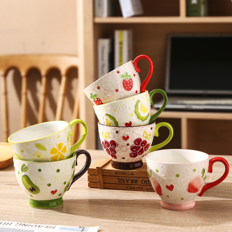 偶鸣家用男女早餐杯北欧陶瓷