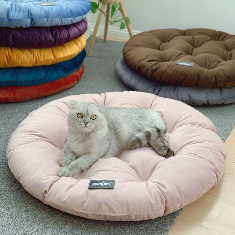 秋冬柯基双面可用圆形狗狗垫子