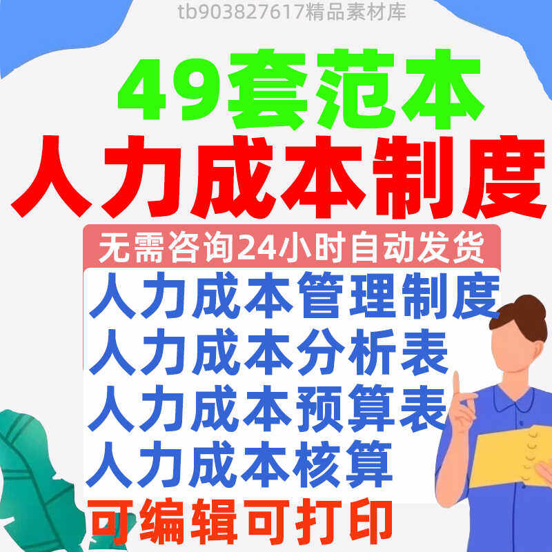 人力成本分析Excel表格公司年季月度人效成本数据看板可视化报表