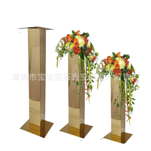 新款婚庆 托花不锈钢金色花架蛋糕架家居摆件婚礼布置桌花摆件