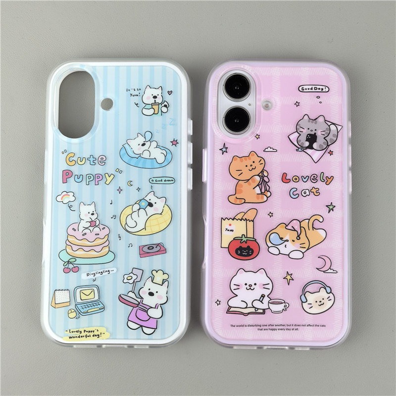 卡通可爱小狗16pro适用苹果15ProMax手机壳iPhone14二合一13防摔硬