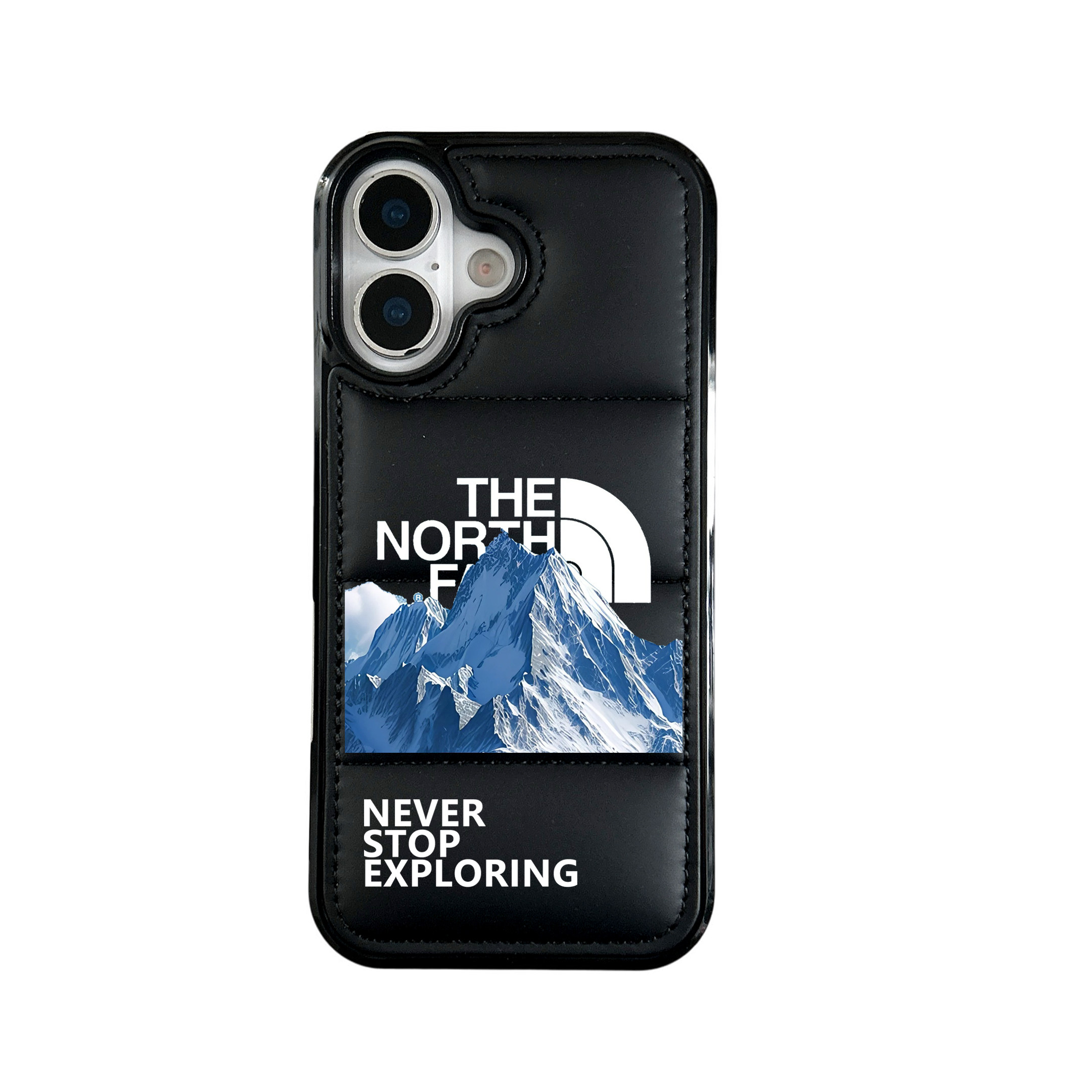 潮牌北面雪山17适用苹果16ProMax手机壳iPhone15充棉羽绒服14/13/12/11三星S22/23/24/2
