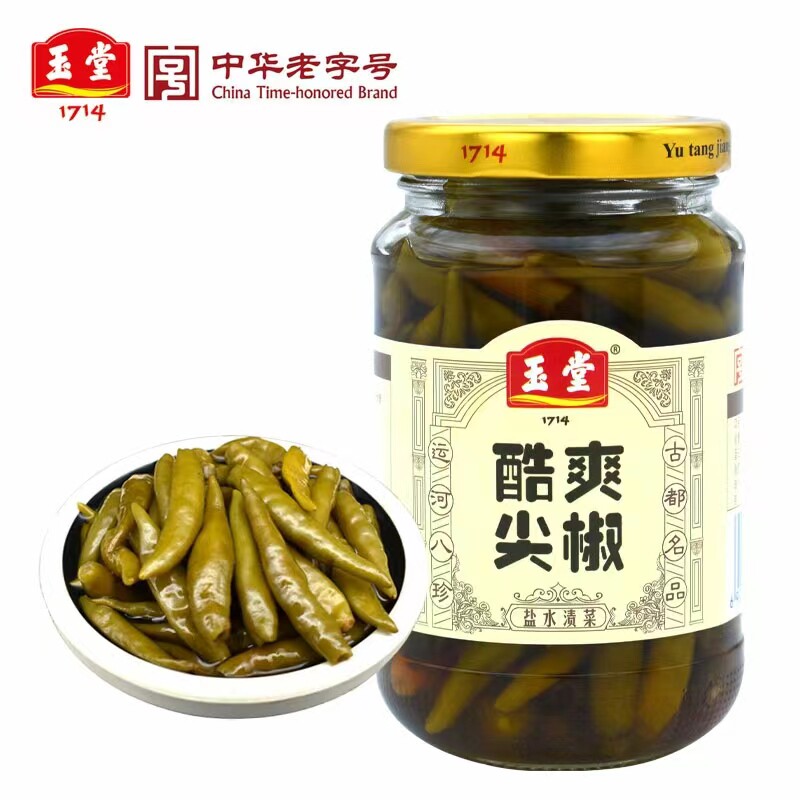 玉堂酱园酱菜酷爽310g腌尖椒济宁特产咸菜下饭菜瓶装开胃小菜包邮