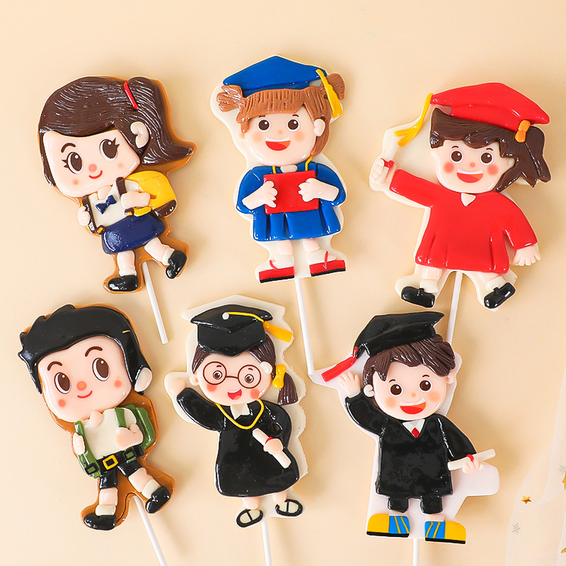 毕业季蛋糕装饰金榜题名帽士帽