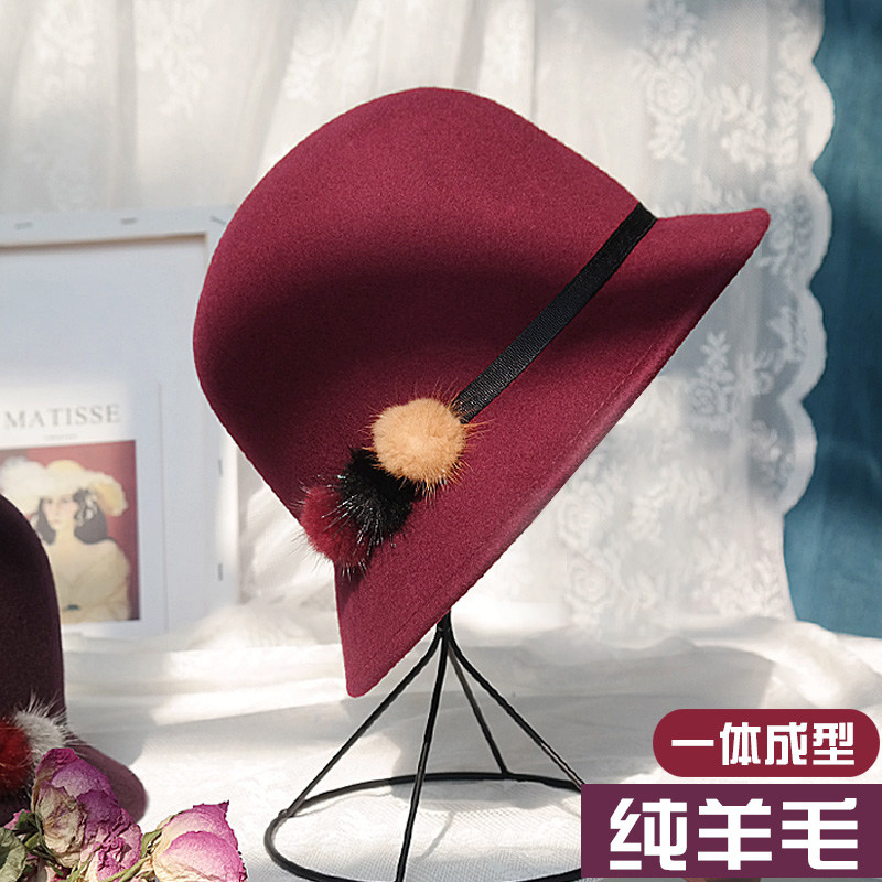 秋冬季渔夫帽盆帽中老年礼帽女帽