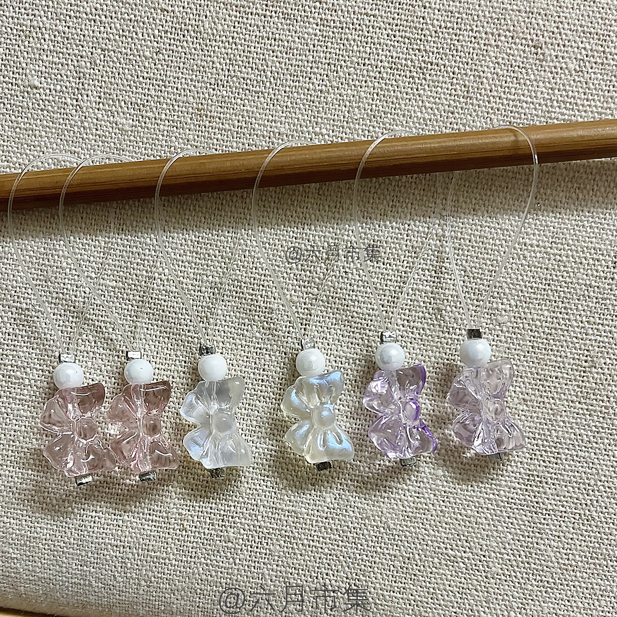 冰透感琉璃蝴蝶结编织记号扣手工定制毛线棒针标记圈辅助记号
