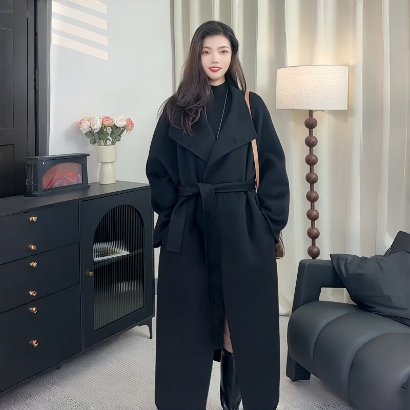 苏力羊驼毛高级感大衣女气质优雅