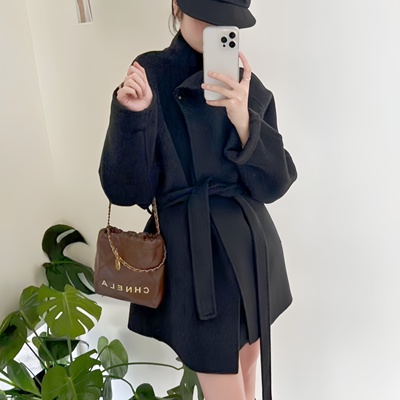 立领小个子秋冬高级感毛呢外套