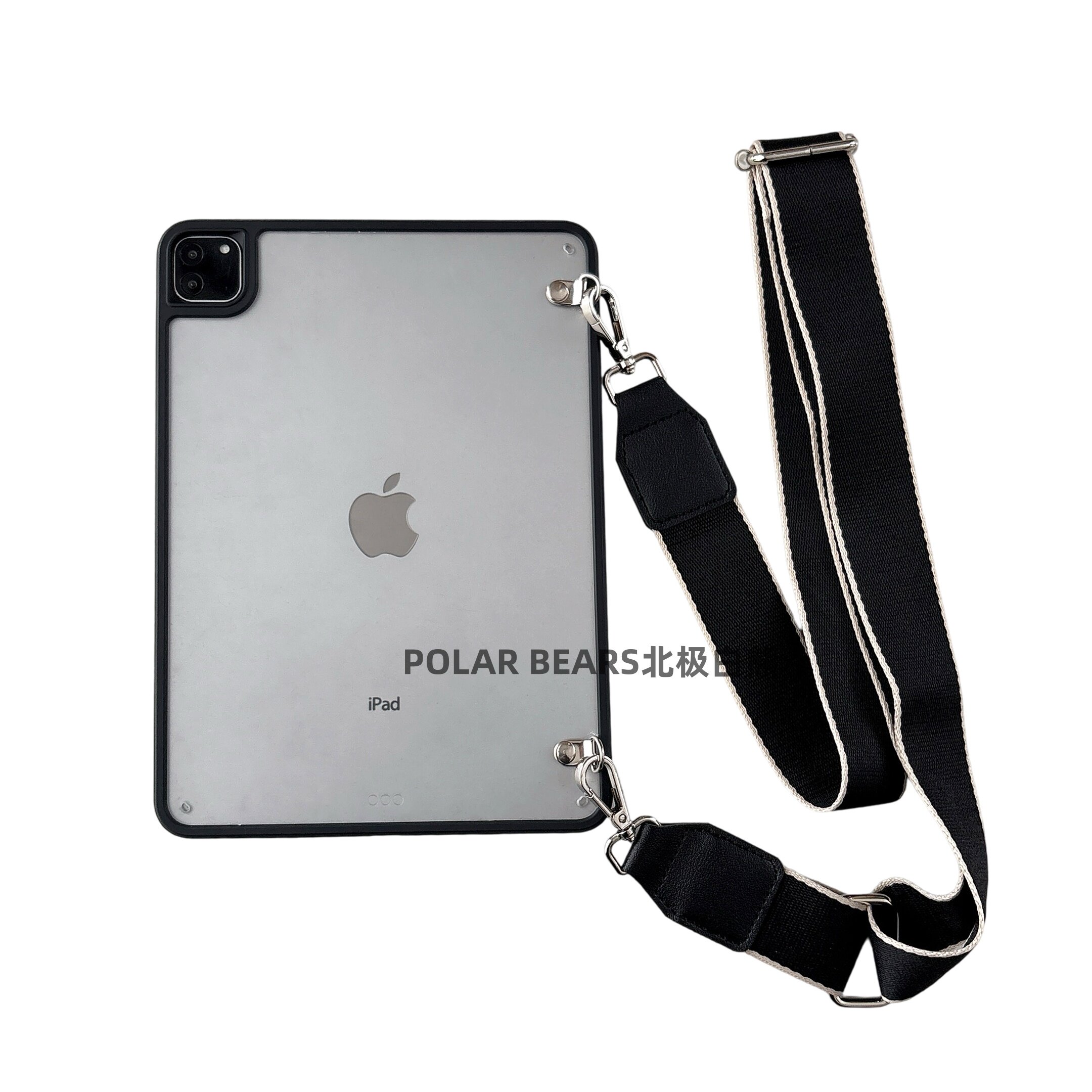 简约风适用iPad air13/Pro11平板保护壳5/4/6/7/8/10.9/12.9寸磨砂底壳+软边全包加宽肩带挂绳a16防摔保护套
