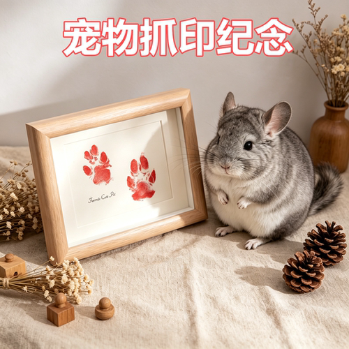 龙猫专用宠物抓爪印纪念手印画纪念相框摆台手掌手印脚印印画框